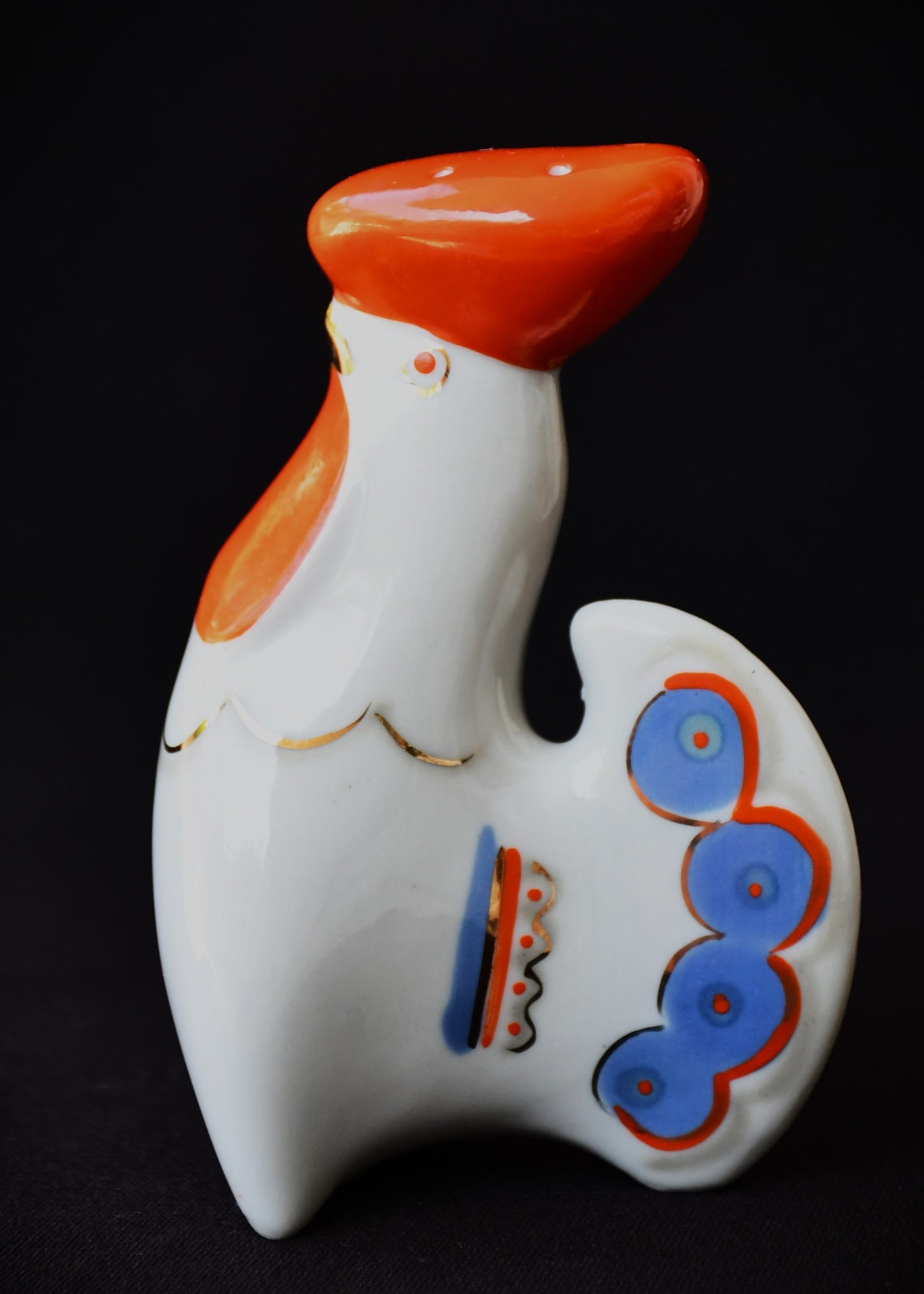 Петел - винтидж порцеланова солница от СССР