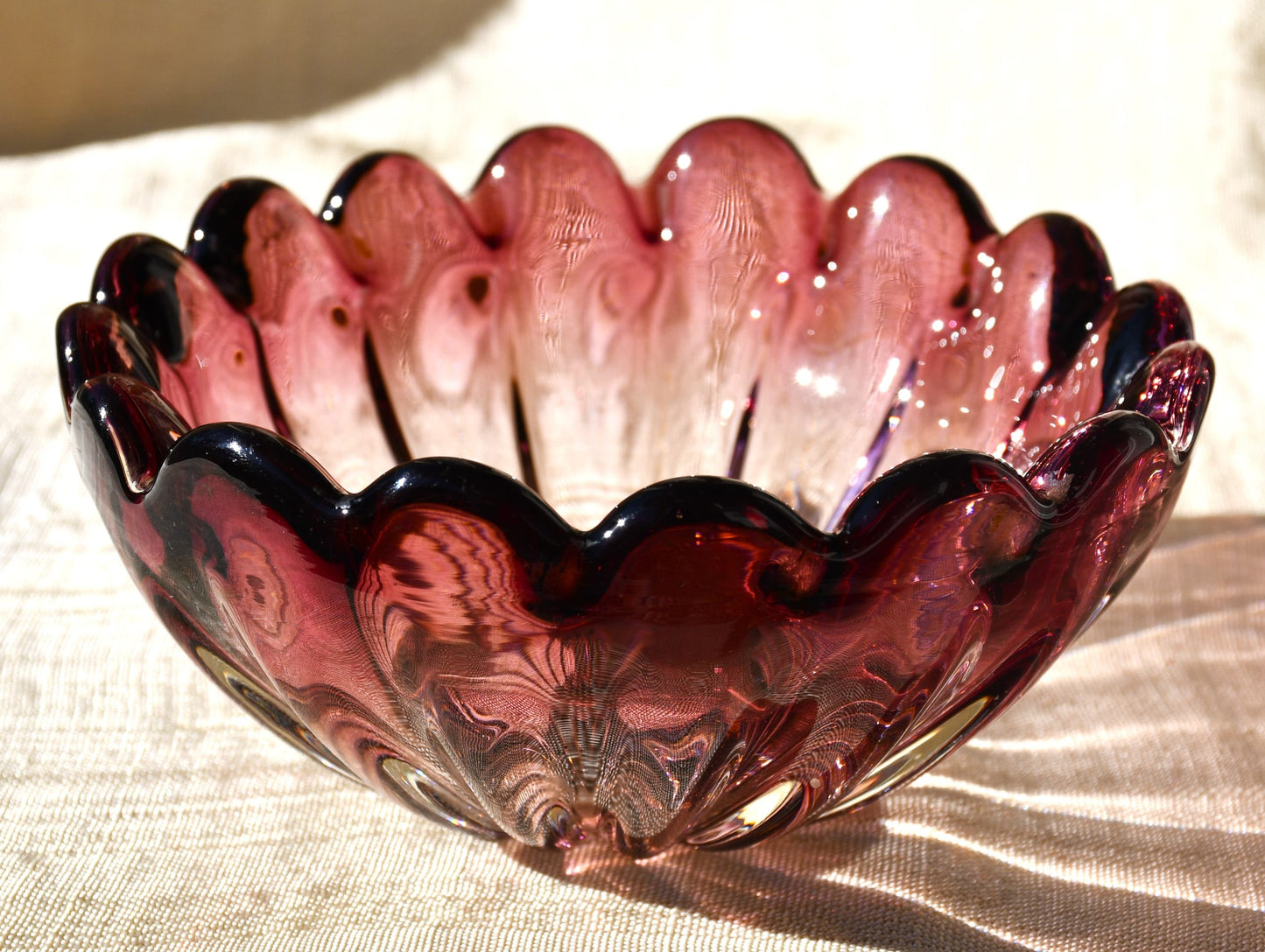 Стъклена винтидж купа "Orrefors" (Швеция)