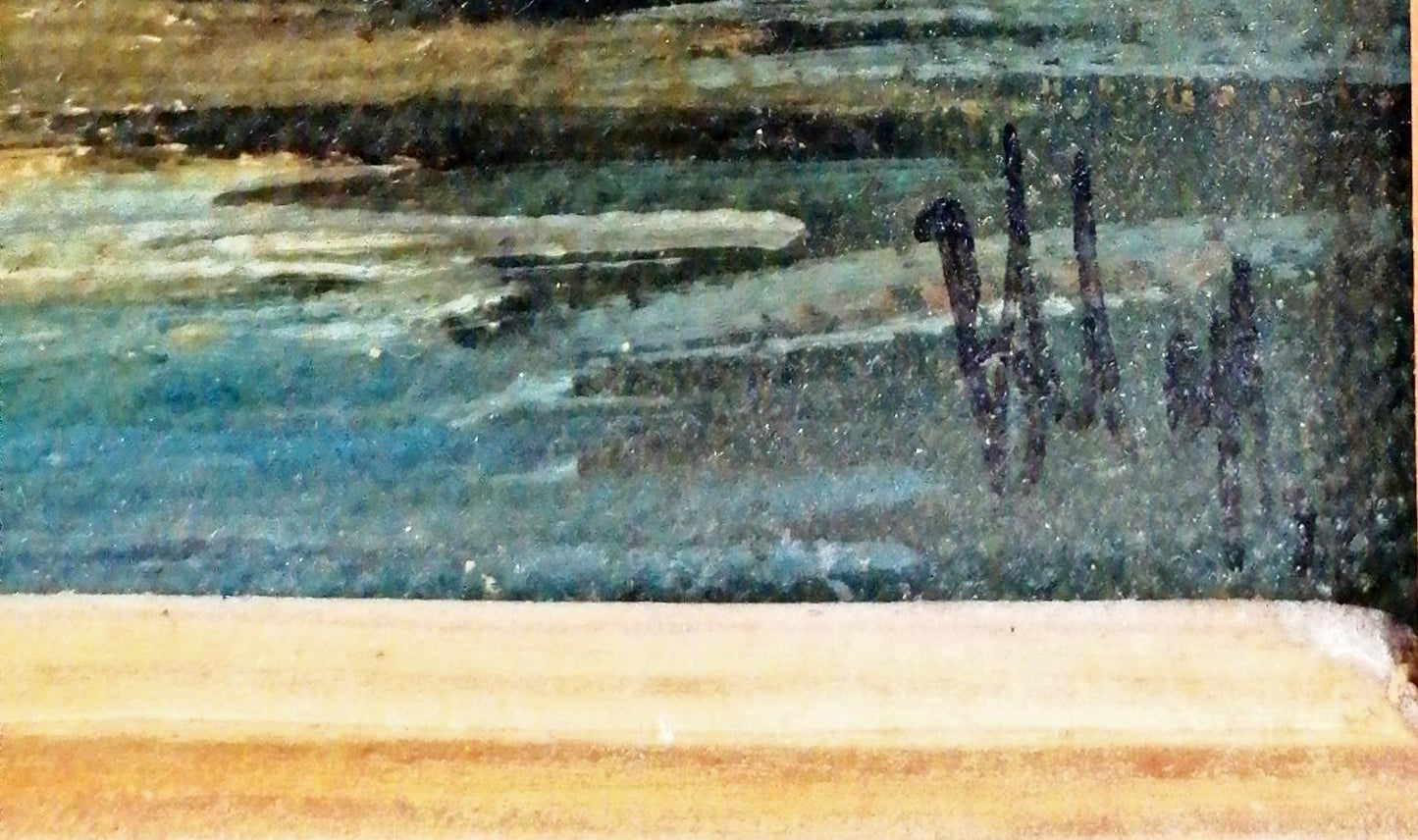 Картина върху фазер с рамка, масло - Часовникова кула Трявна