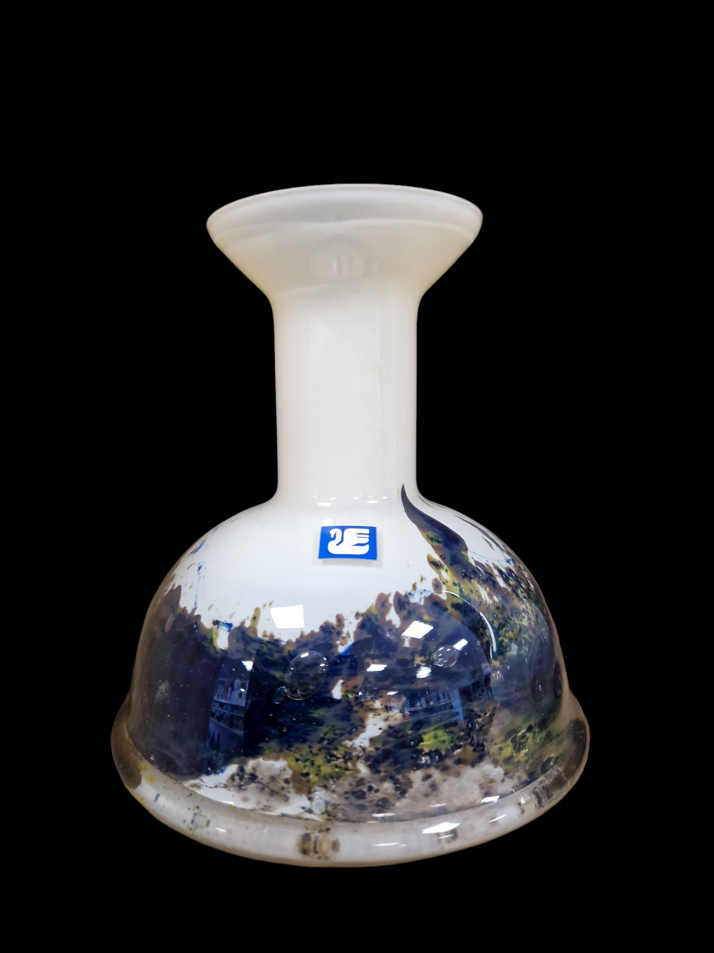 Стъклена ваза "Лебед"