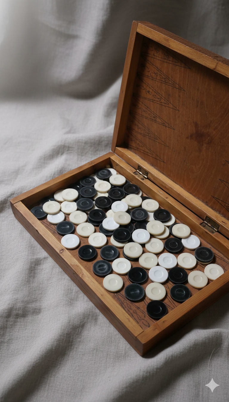 Антикварен дървен шах с фигури