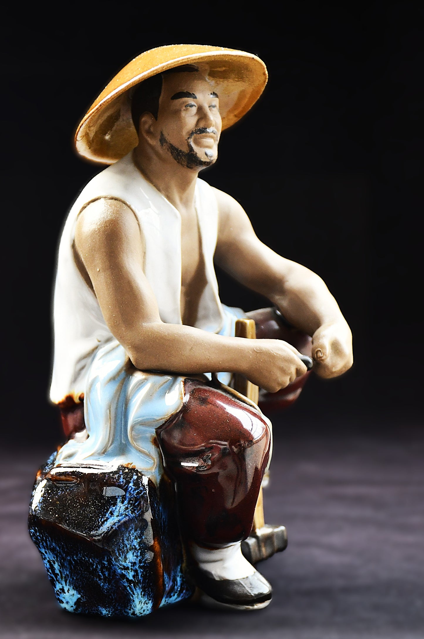 "Време за отдих" - керамична скулптура Shiwan Artistic Ceramic Factory, Китай, 1970-те