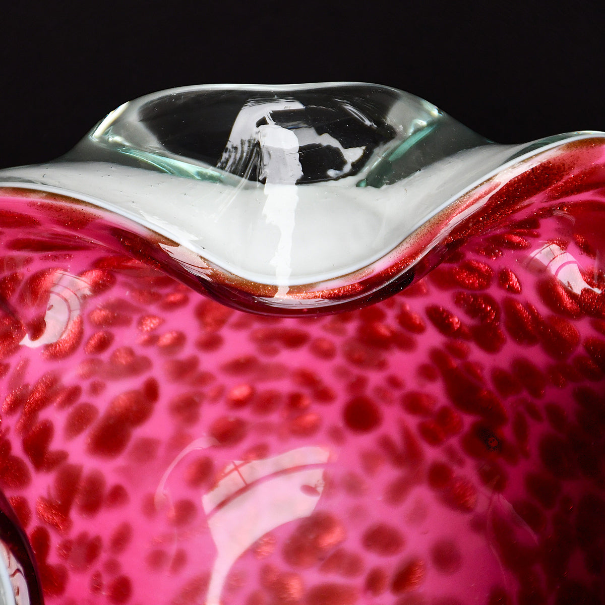 Купа Fratelli Toso, Murano, 50-те/60-те год., фуксия с авантюрин
