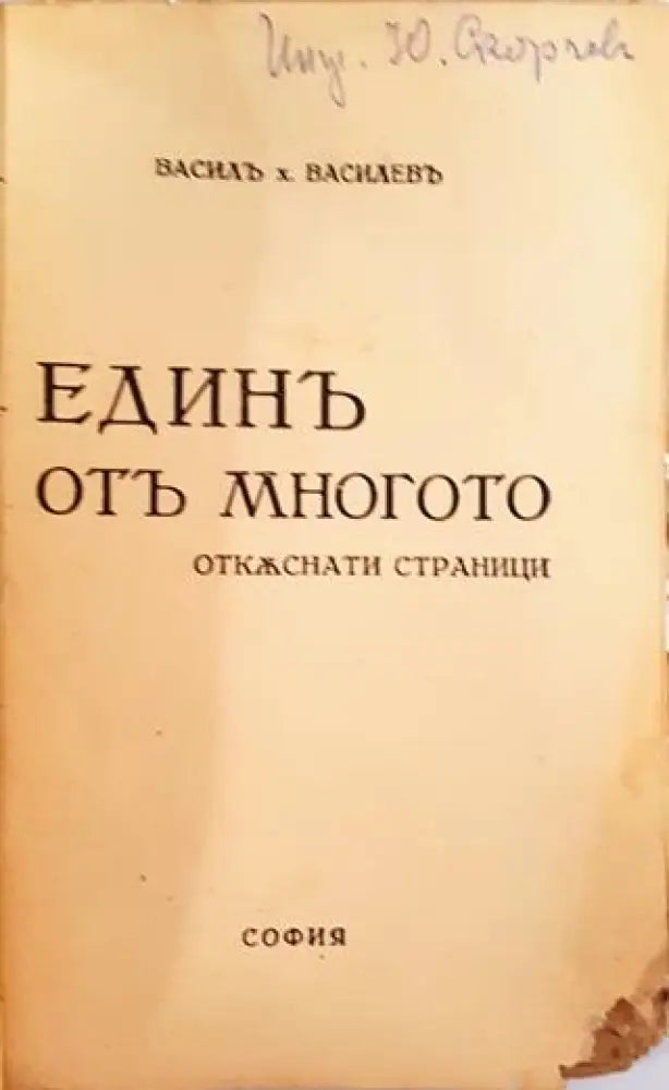 Единъ отъ многото. Откъснати страници (1034)