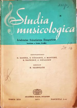 Studia Musicologica Academiae Scientiarum Hungaricae (3690)