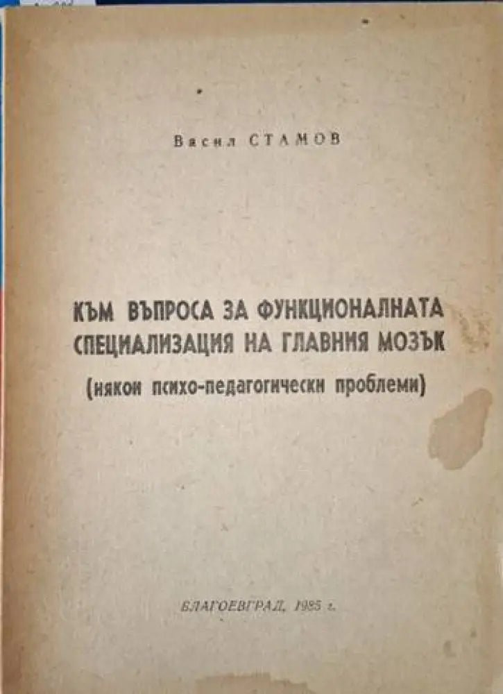 Към въпроса за функционалната специализация на главния мозък (4089)