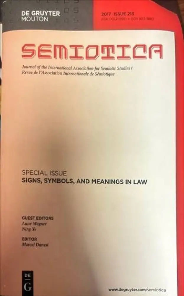 Semiotica.Special issue. Signs,symbols,and meanings in law - Книги