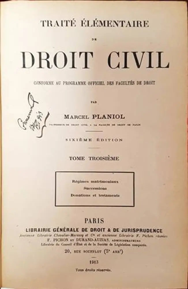 Traité Élémentaire de Droit Civil. Tome III (1099) - Книга