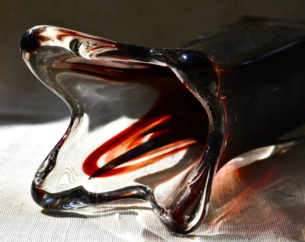 Винтидж ваза ръчно стъкло - Lux Glass Austria - antique