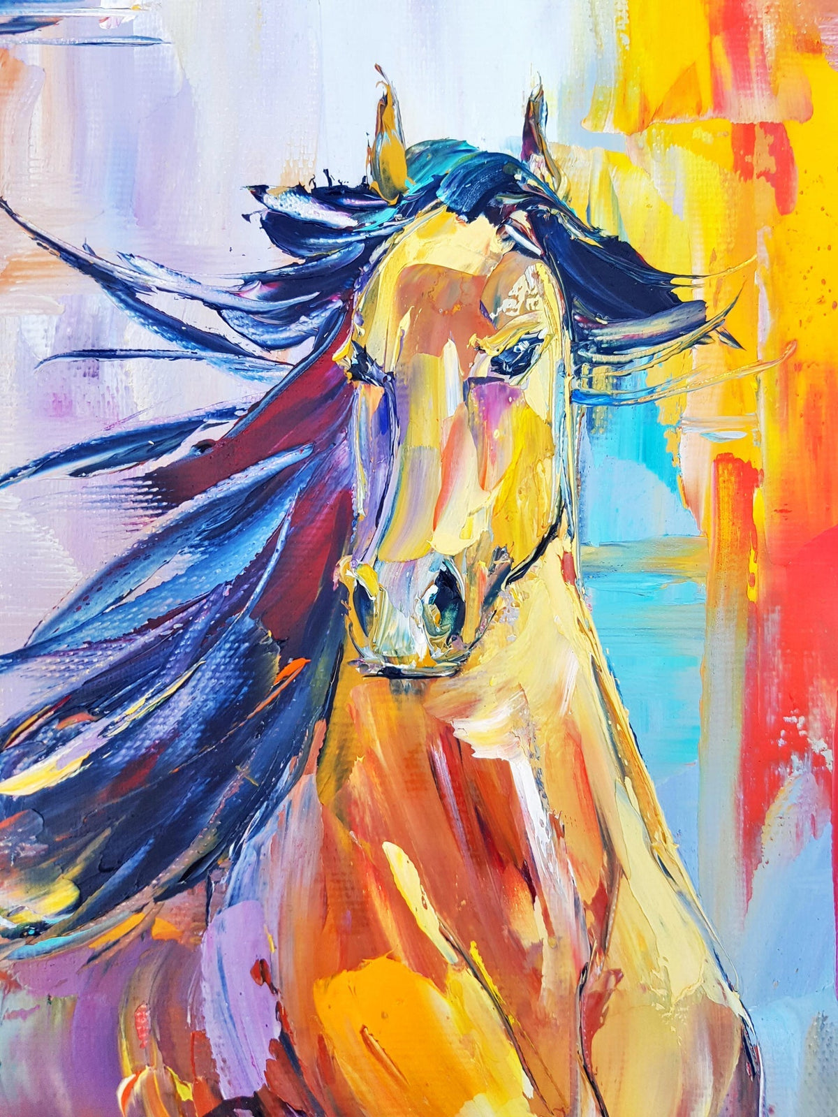Експресивен кон в галоп- масло, от Вергиния Паскалева- 2009 година (1102)