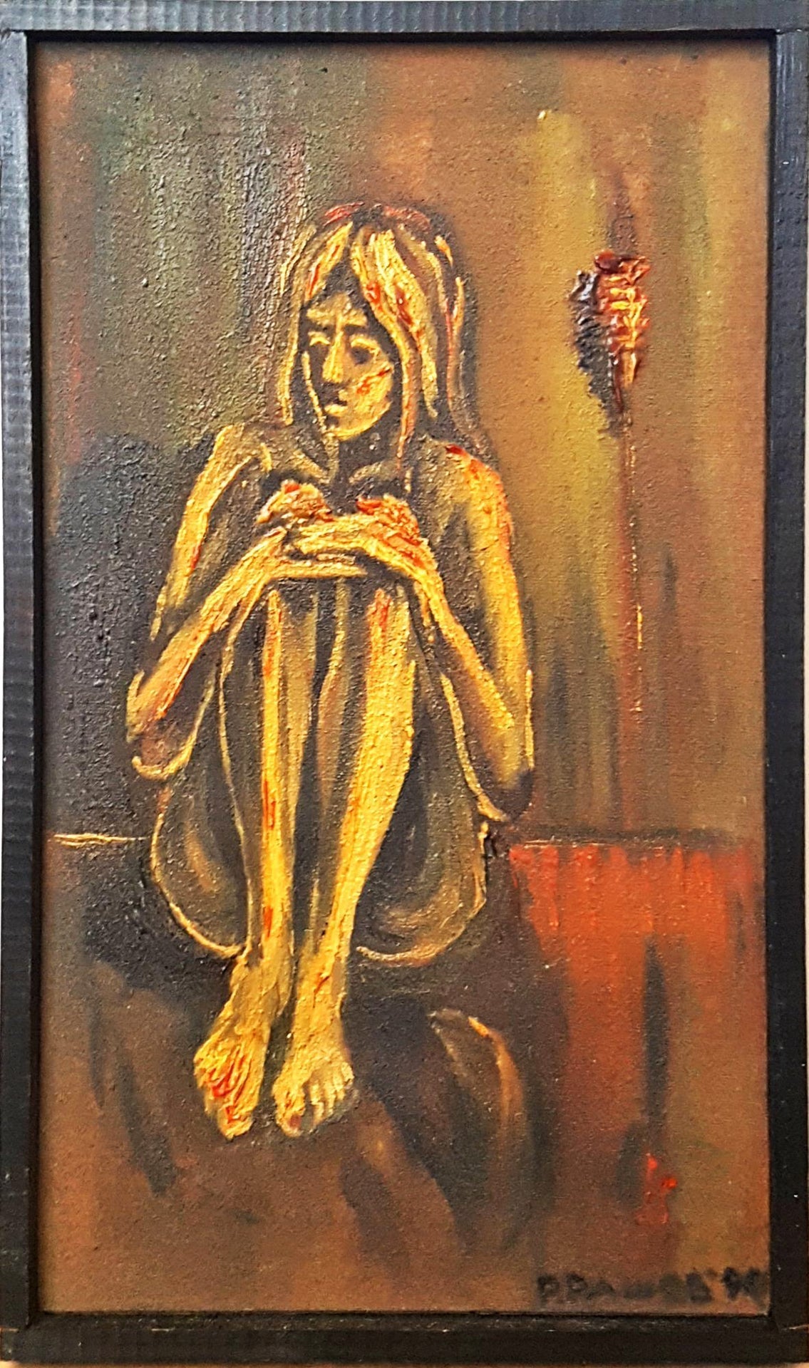 Гола фигура- масло от Р. Рашев- 1990 година (1136)