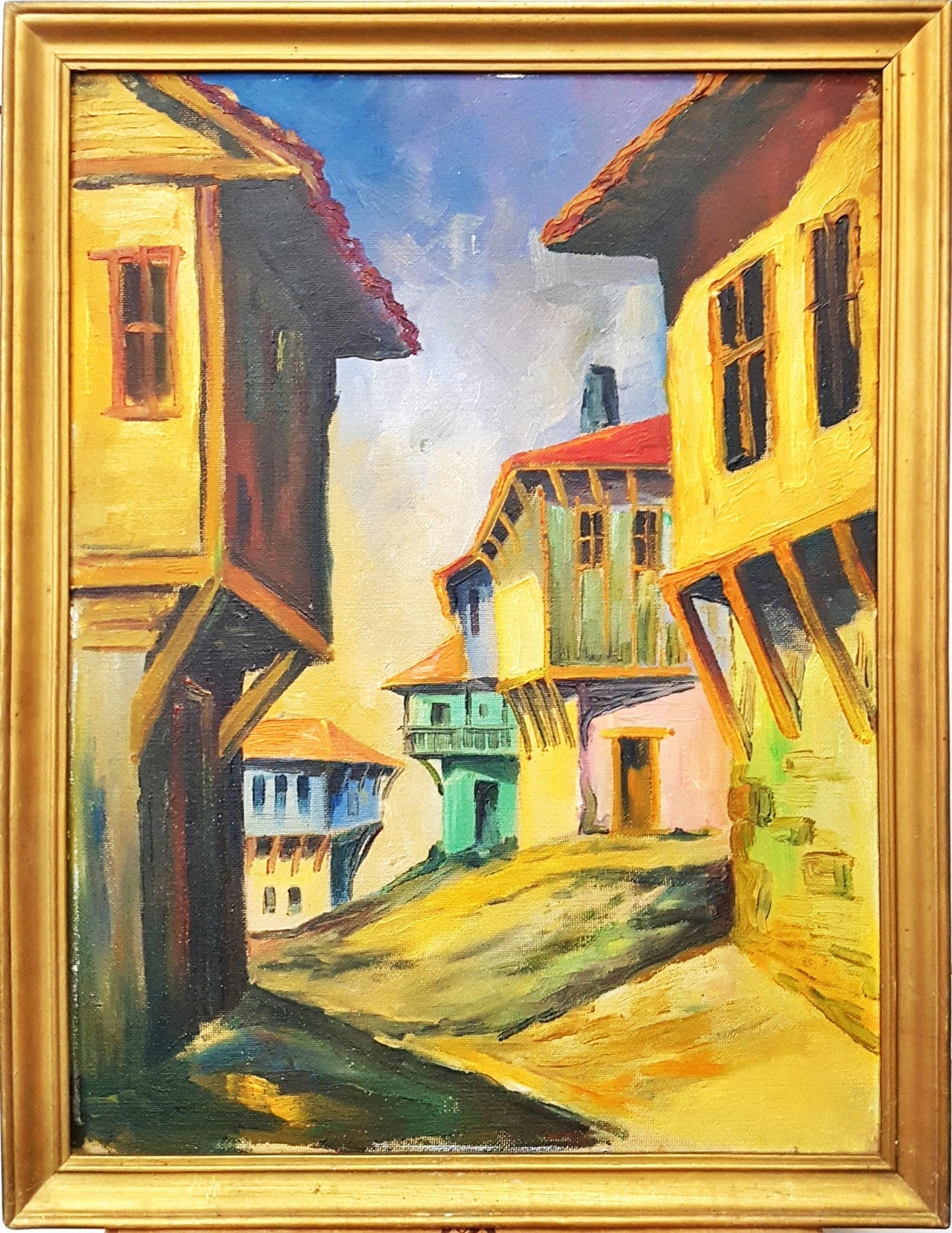 Ансамбъл от възрожденски къщи- масло от неизвестен автор (1198)