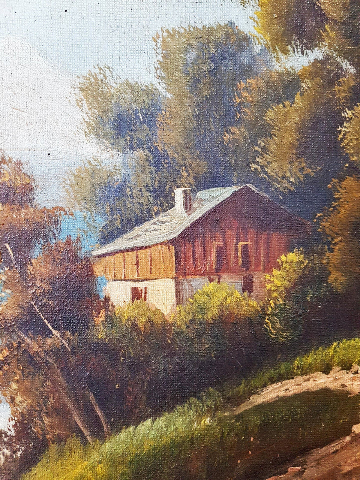 Пейзаж с вила и езеро- масло от неизвестен автор (1202)
