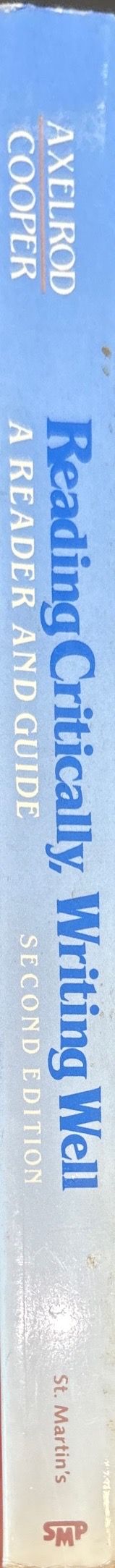 Reading critically, writing well: A reader and guide