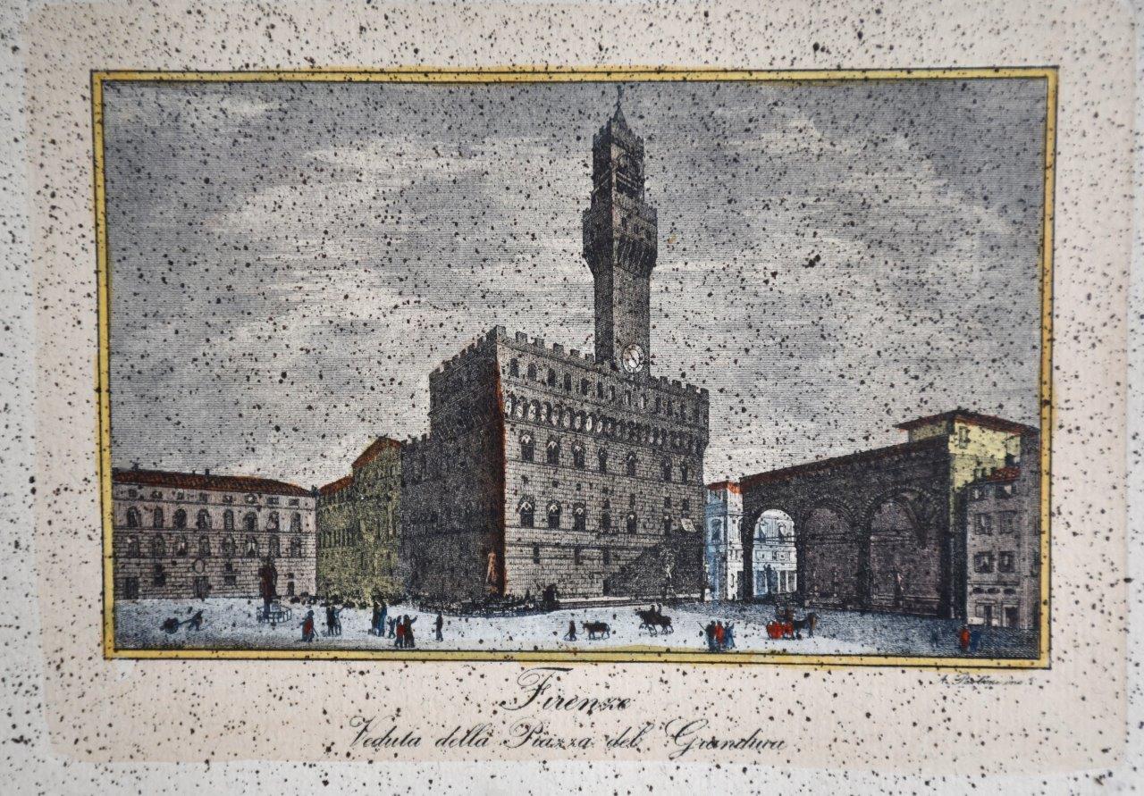 Сет от две ръчно оцветени гравюри "Флоренция"