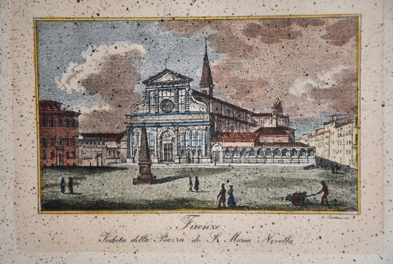 Сет от две ръчно оцветени гравюри "Флоренция"