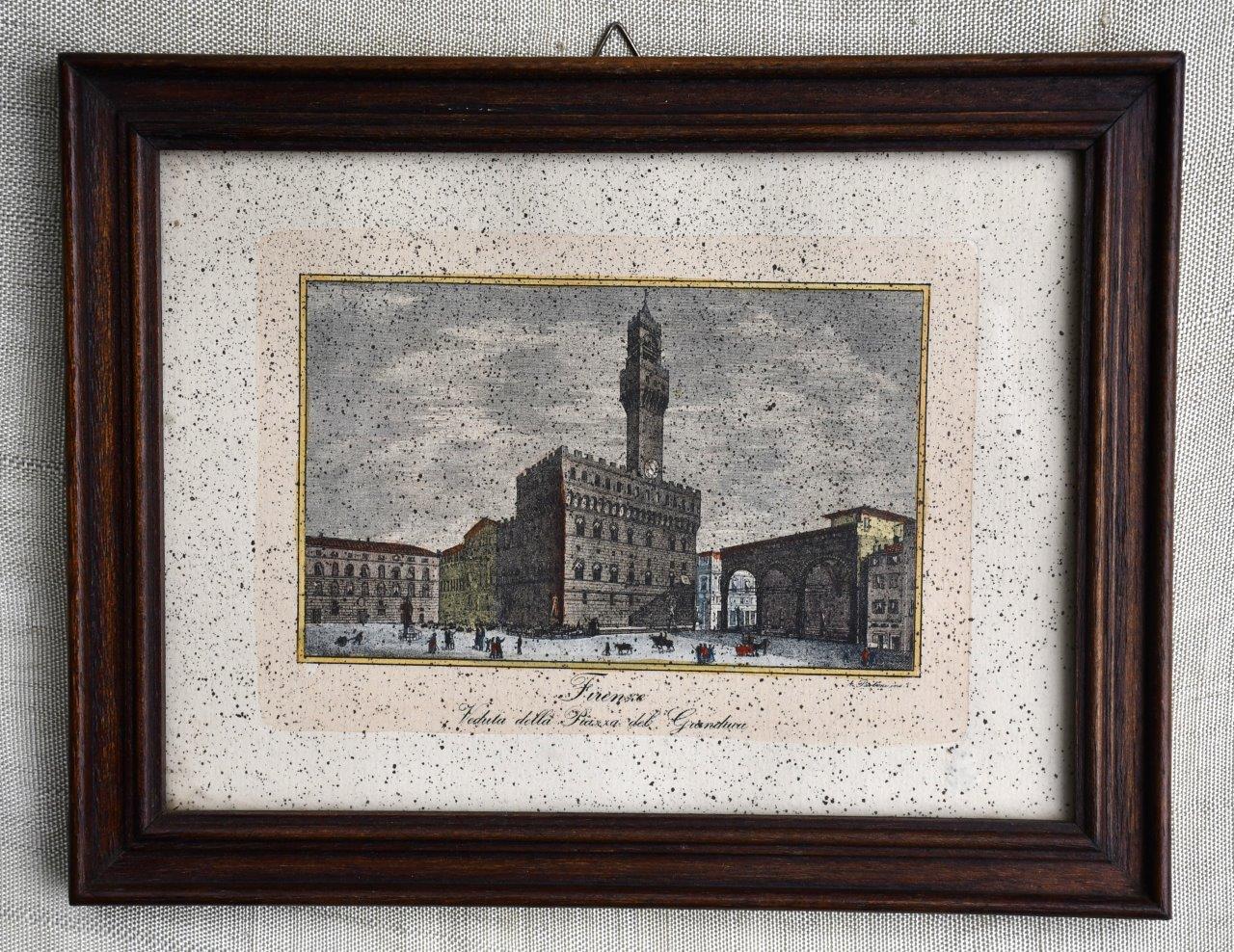 Сет от две ръчно оцветени гравюри "Флоренция"