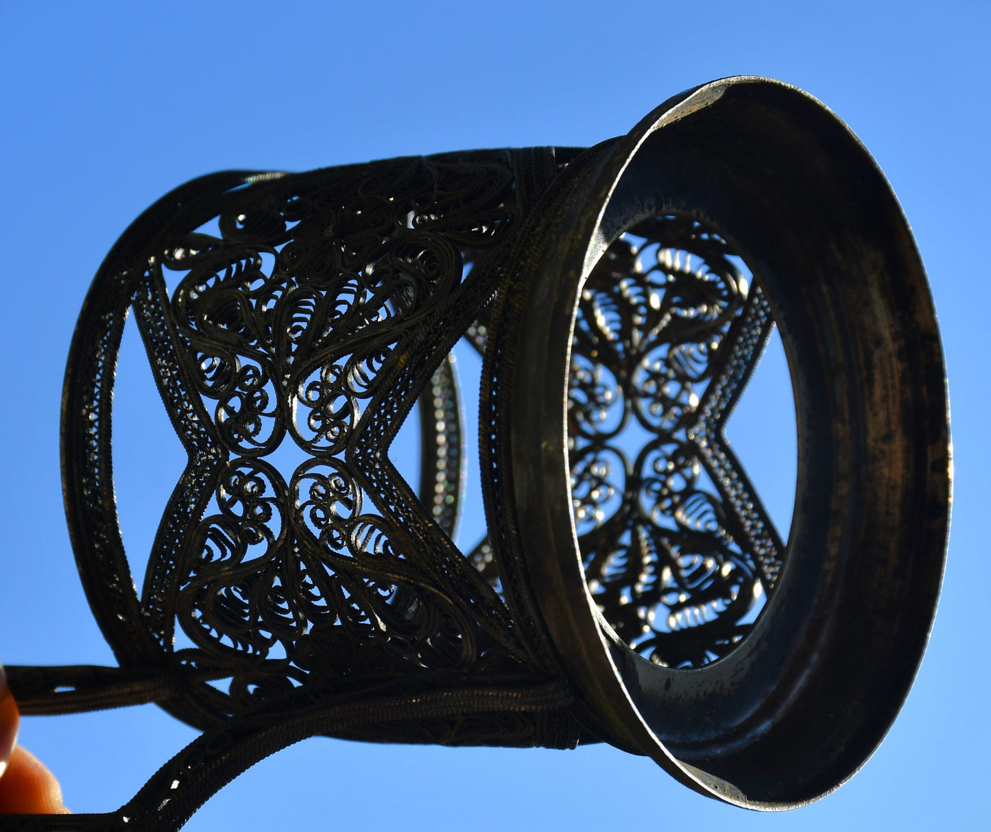 Съветски посребрен филигранен подстаканник с оригинална чаша