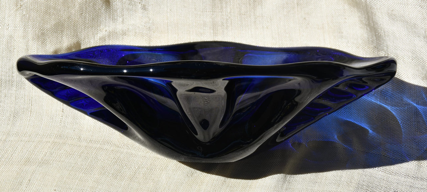 Vintage българско арт стъкло - фруктиера