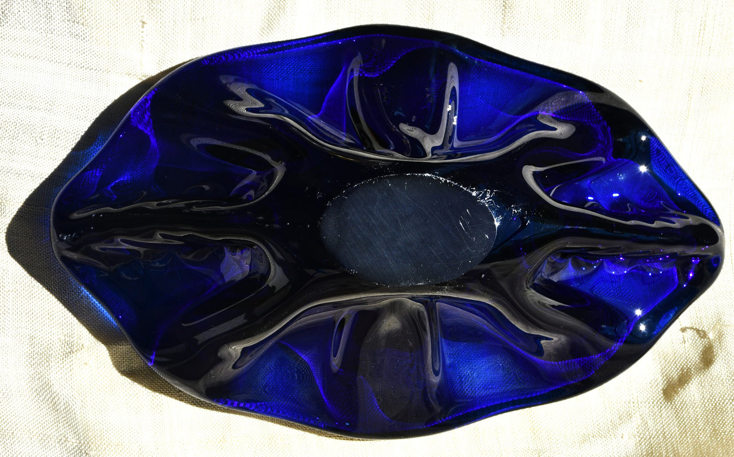 Vintage българско арт стъкло - фруктиера