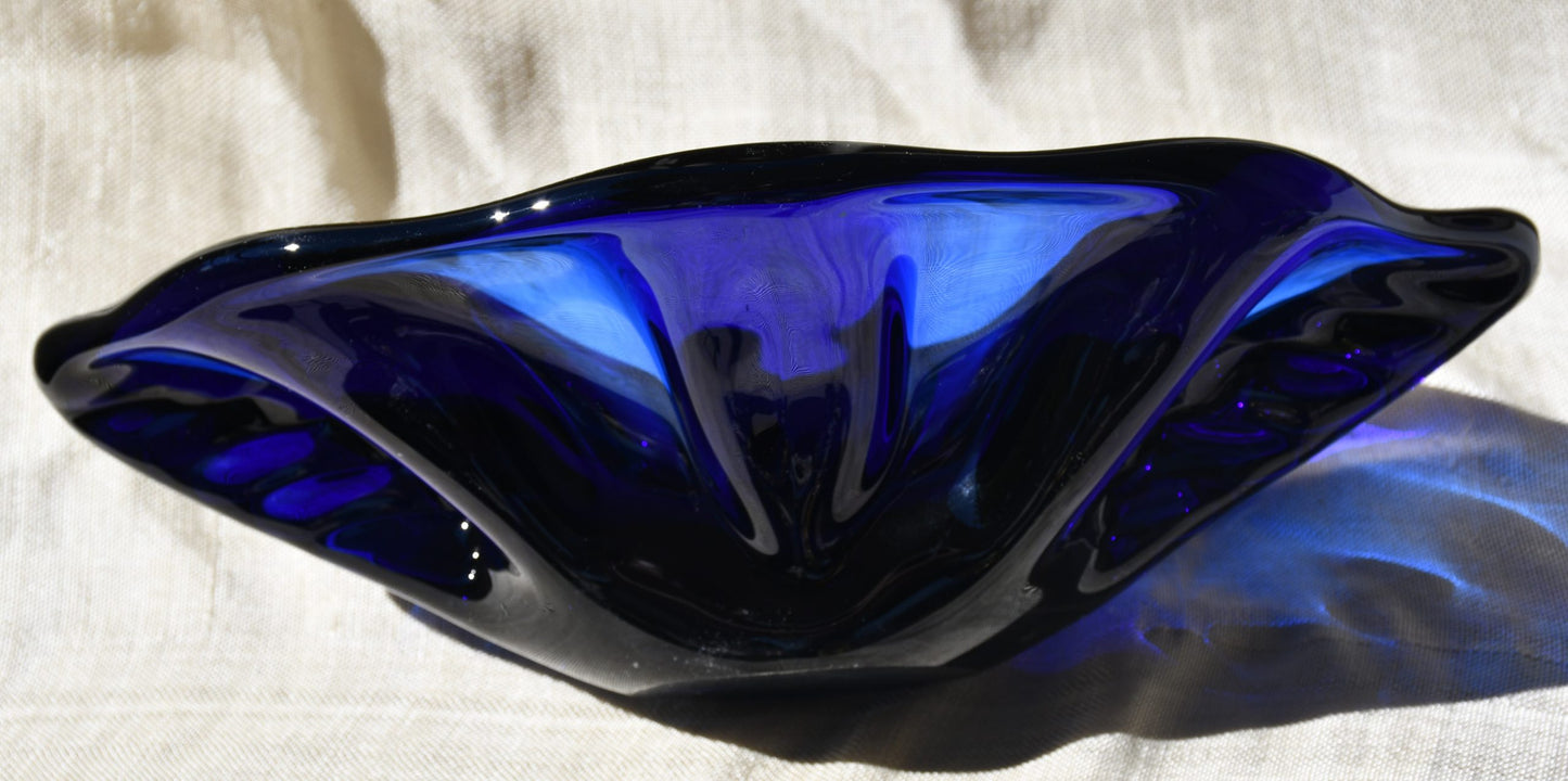 Vintage българско арт стъкло - фруктиера