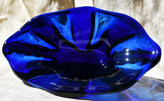 Vintage българско арт стъкло - фруктиера