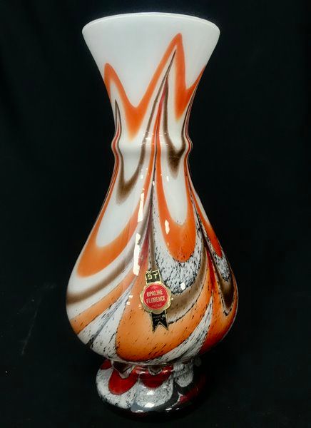 Стъклена ваза Opaline Florence Empoli Italy