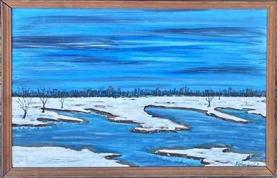 Картина масло, картон в рамка