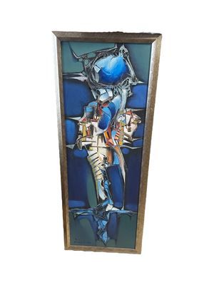 Картина масло, картон с рамка