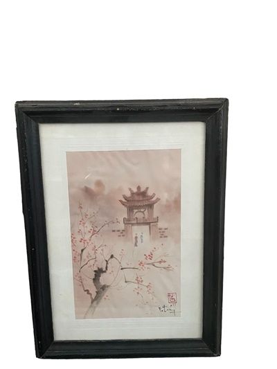 Картина Смесена техника върху текстил с рамка