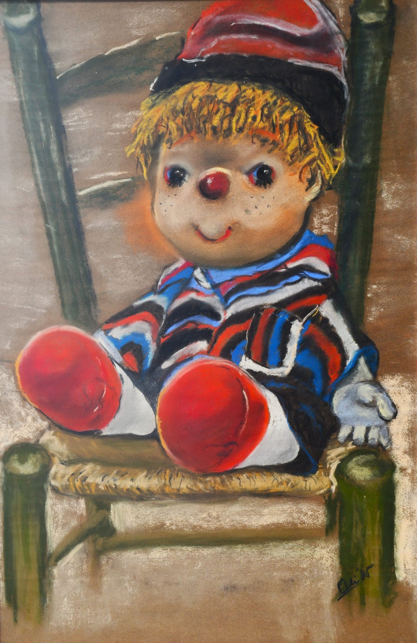 "Моят най-добър приятел", пастел, подписана