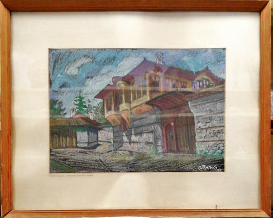 Картина върху картон пастел с рамка