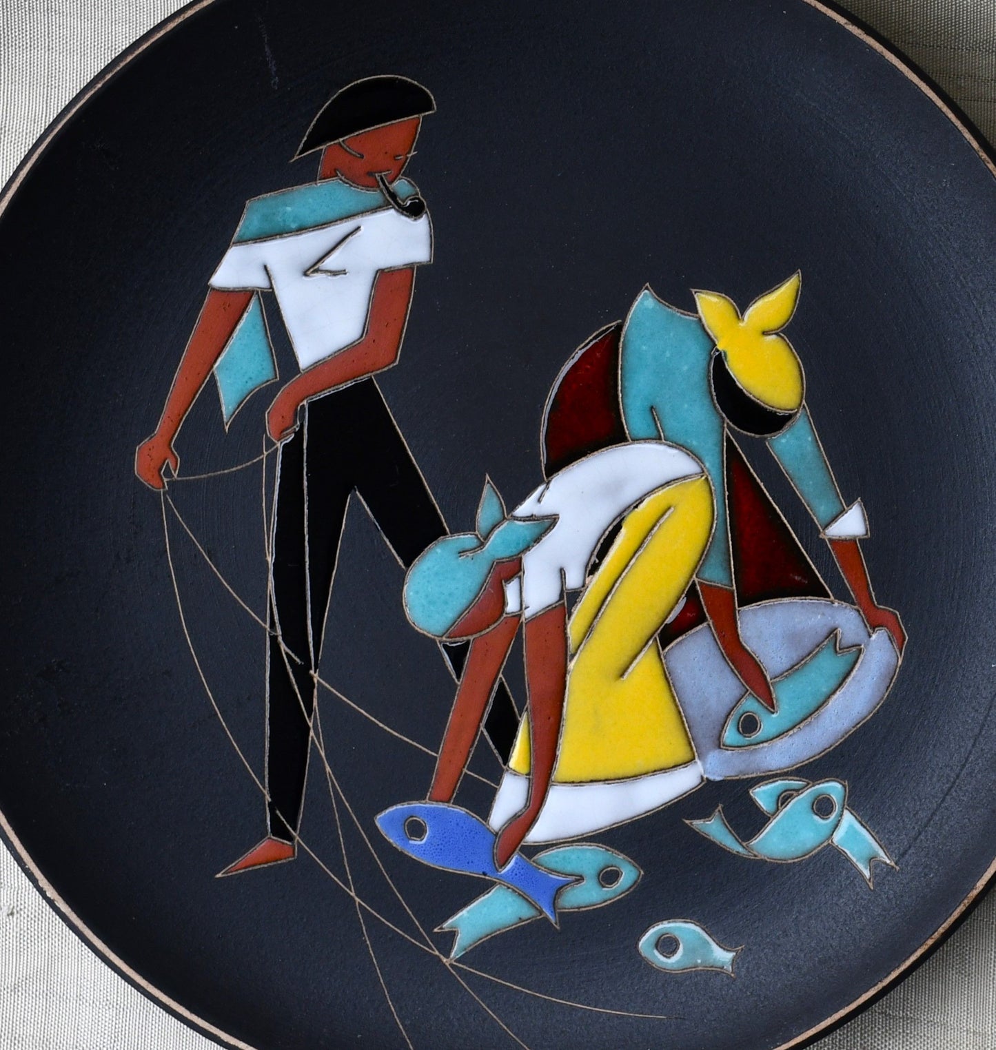 Декоративна чиния "Рибари"