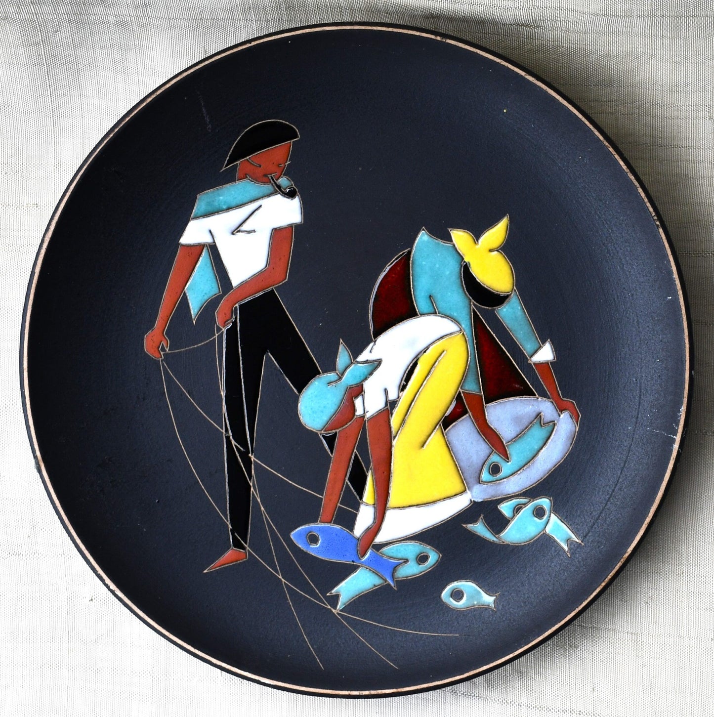 Декоративна чиния "Рибари"