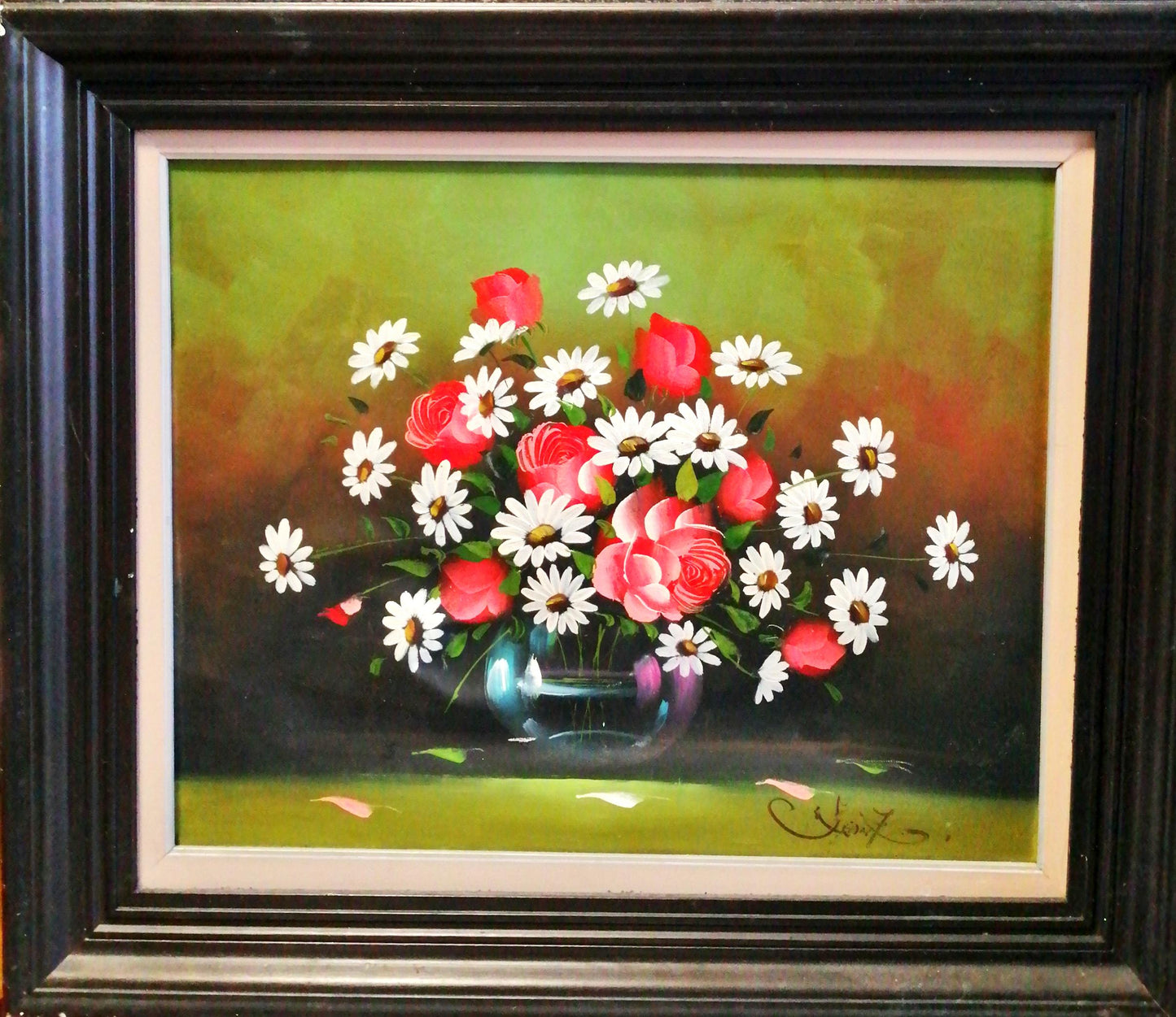 Картина върху платно без  рамка, масло, апрликация