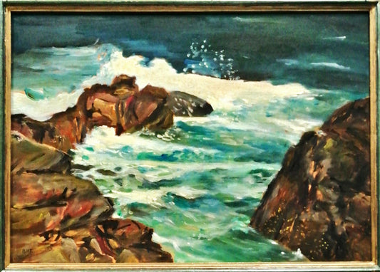 Картина върху фазер с рамка, акрил, Г.Витанов-" Созопол"