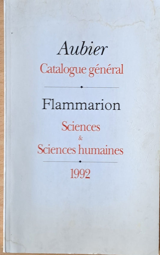 Catalogue general Aubier. Flamarion Sciences &amp; Sciences humaines