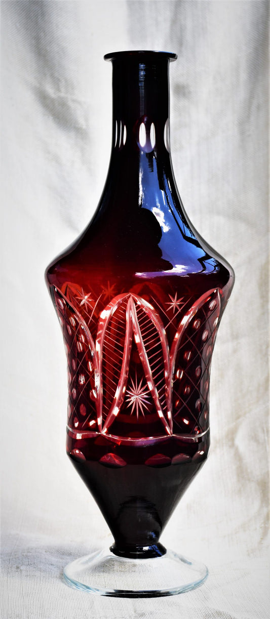 Винтидж декантер двуслоен кристал