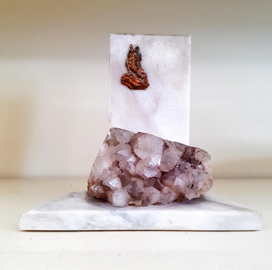 Статуетка мрамор, кварц и мед