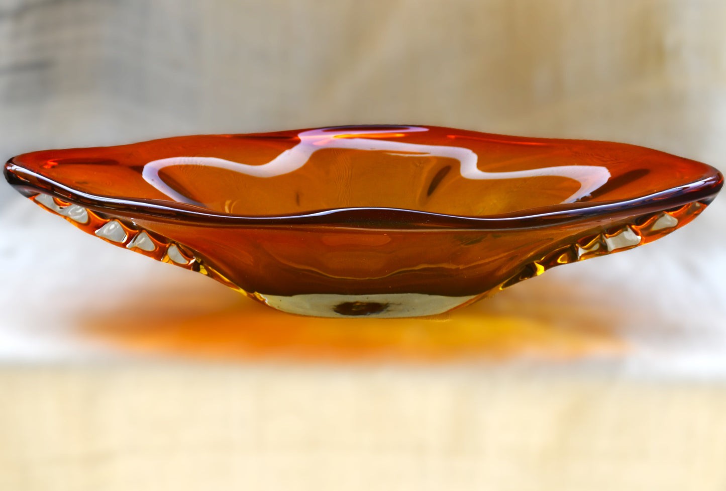 Купа/Фруктиера, Mid-Century Modern, арт стъкло, България, 1970-те