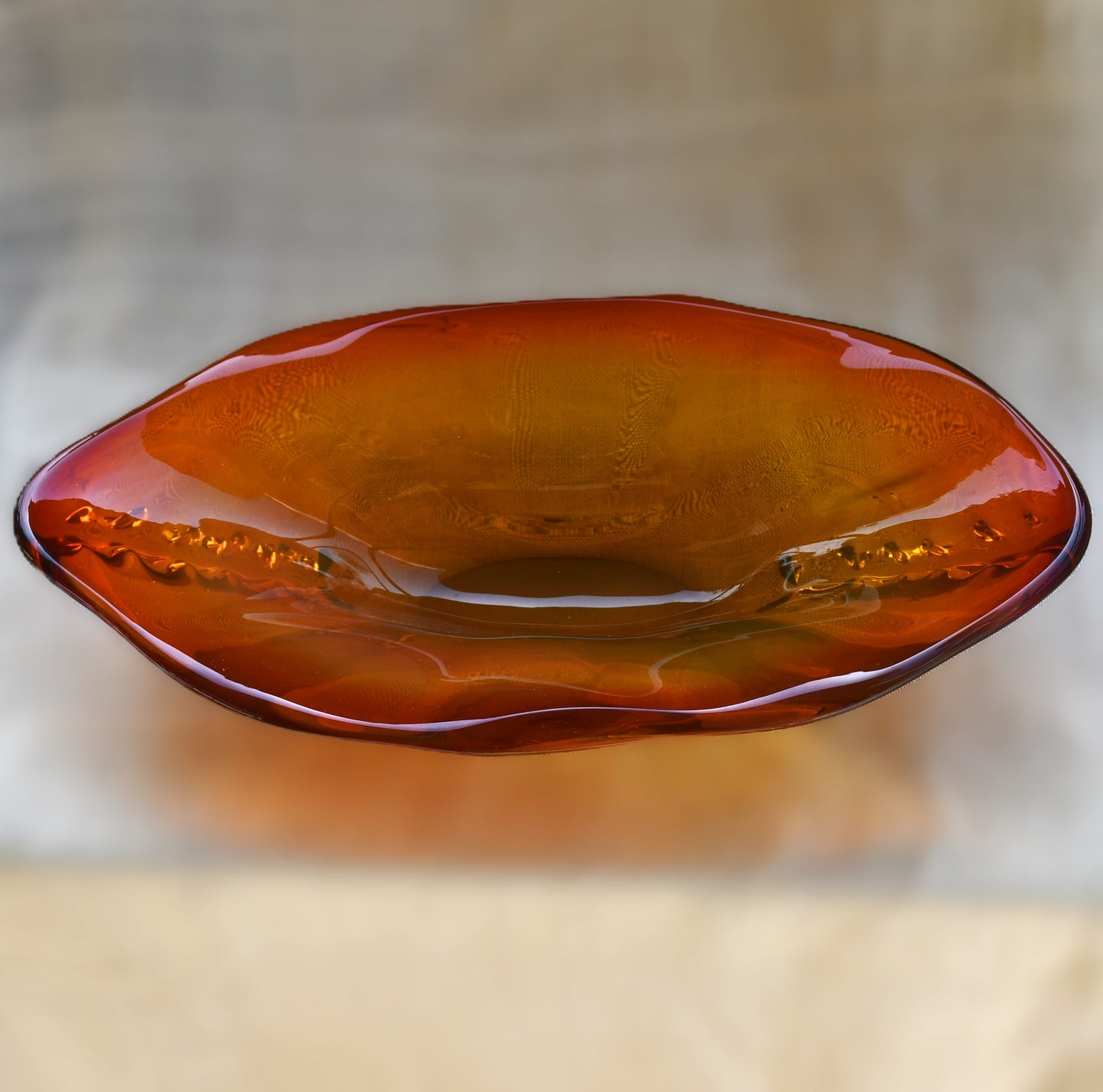 Купа/Фруктиера, Mid-Century Modern, арт стъкло, България, 1970-те