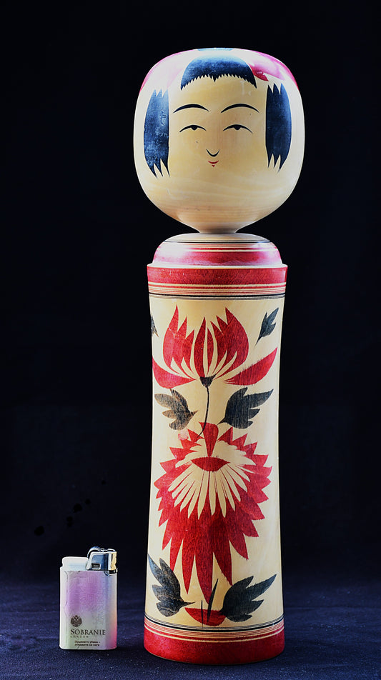XXL кукла Кокеши Narugo-Kei - Takahashi Takeo (1916-2005), Япония, 1970-те