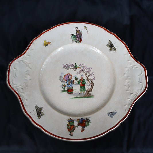 Фаянсово плато Chinoiserie - Кузнецов, Русия, край XIX - начало XX век