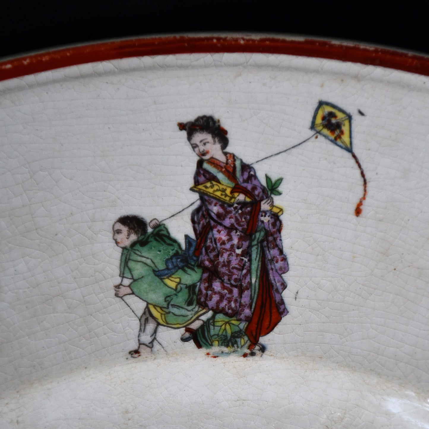Фаянсово плато Chinoiserie - Кузнецов, Русия, край XIX - начало XX век