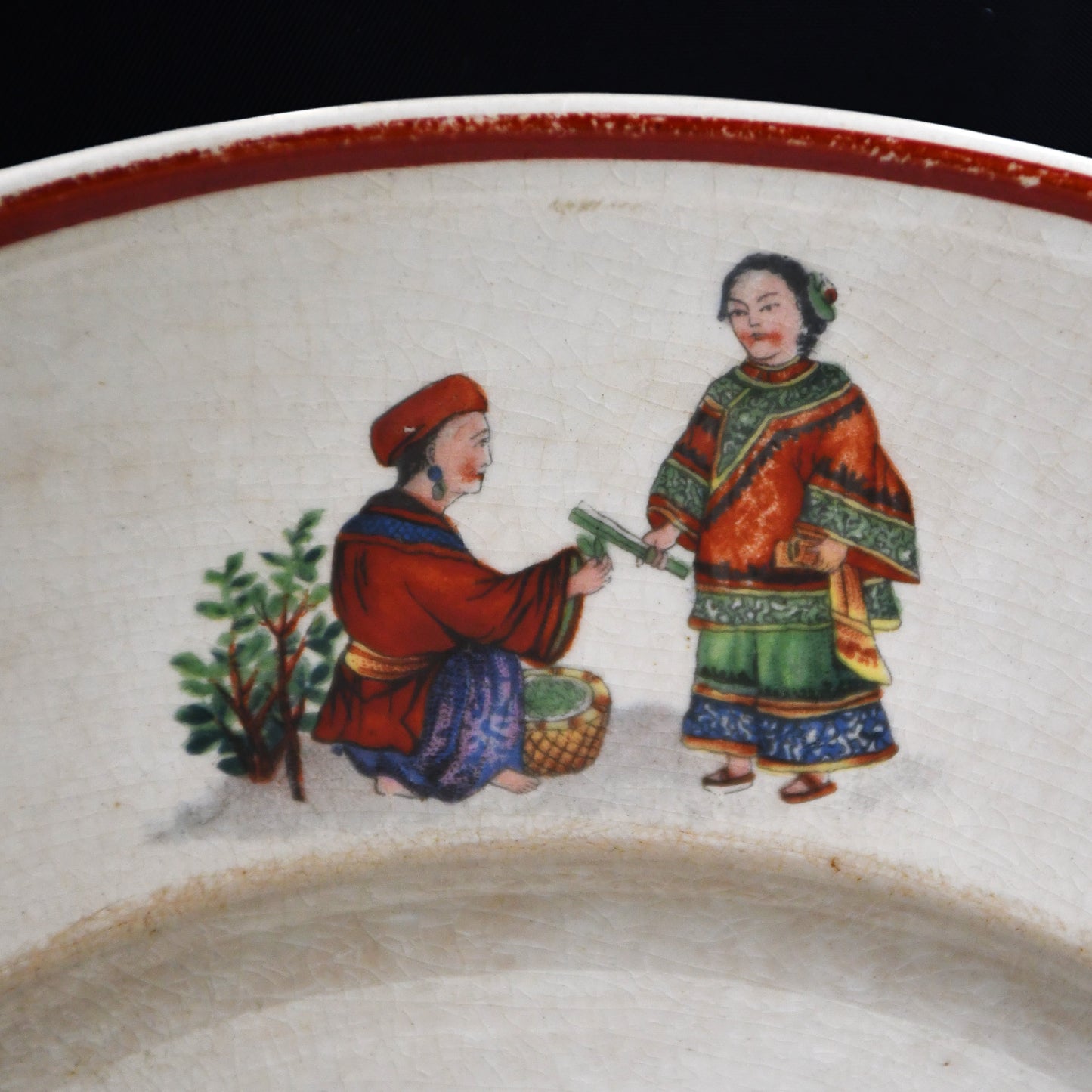 Фаянсово плато Chinoiserie - Кузнецов, Русия, край XIX - начало XX век