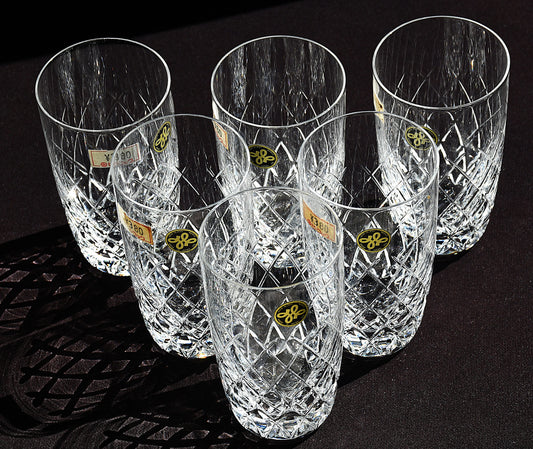 Комплект 6 кристални чаши Hoya Glass Works - изглед отстрани