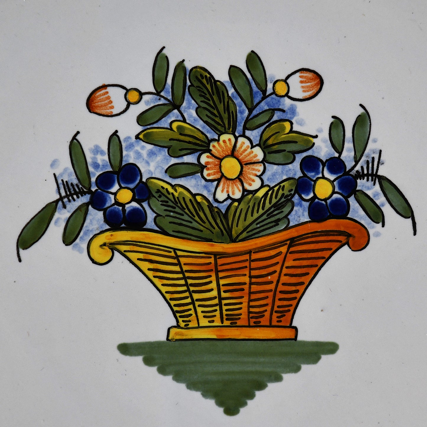 Френска фаянсова чиния Géo Martel, Décor Rouen, Fait Main, 1970-те