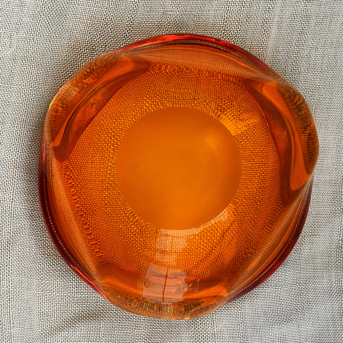 Винтидж пепелник Murano, сомерсо техника, амбър, 60-те год.