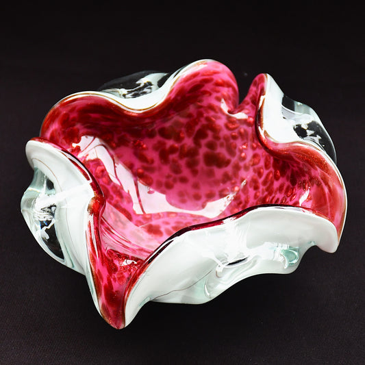 Купа Fratelli Toso, Murano, 50-те/60-те год., фуксия с авантюрин