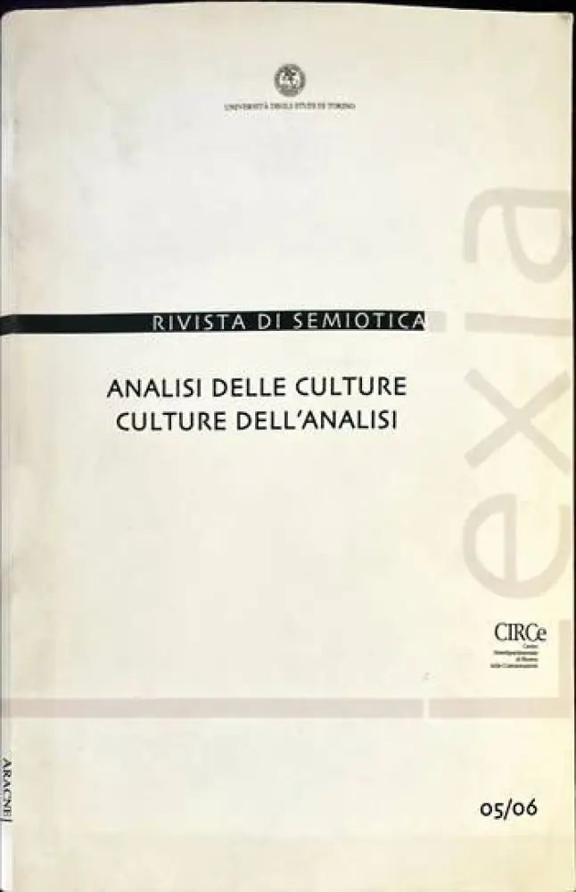 Analisi delle culture/Culture dell’analisi - Книги